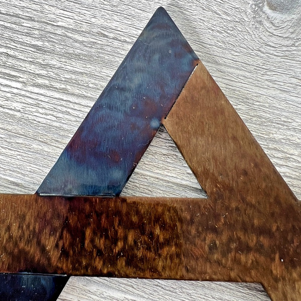 Star of David Wall Art 12" x 12" Polished Textured Jeweled Carbon Steel 2010 - Picture 4 of 12